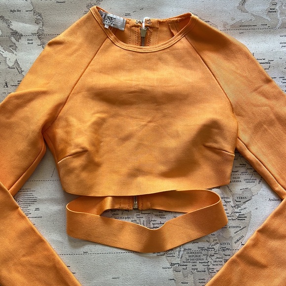 House Of CB, 'Talika' Orange Cutout Bandage Crop Top NWOT - Picture 8 of 10